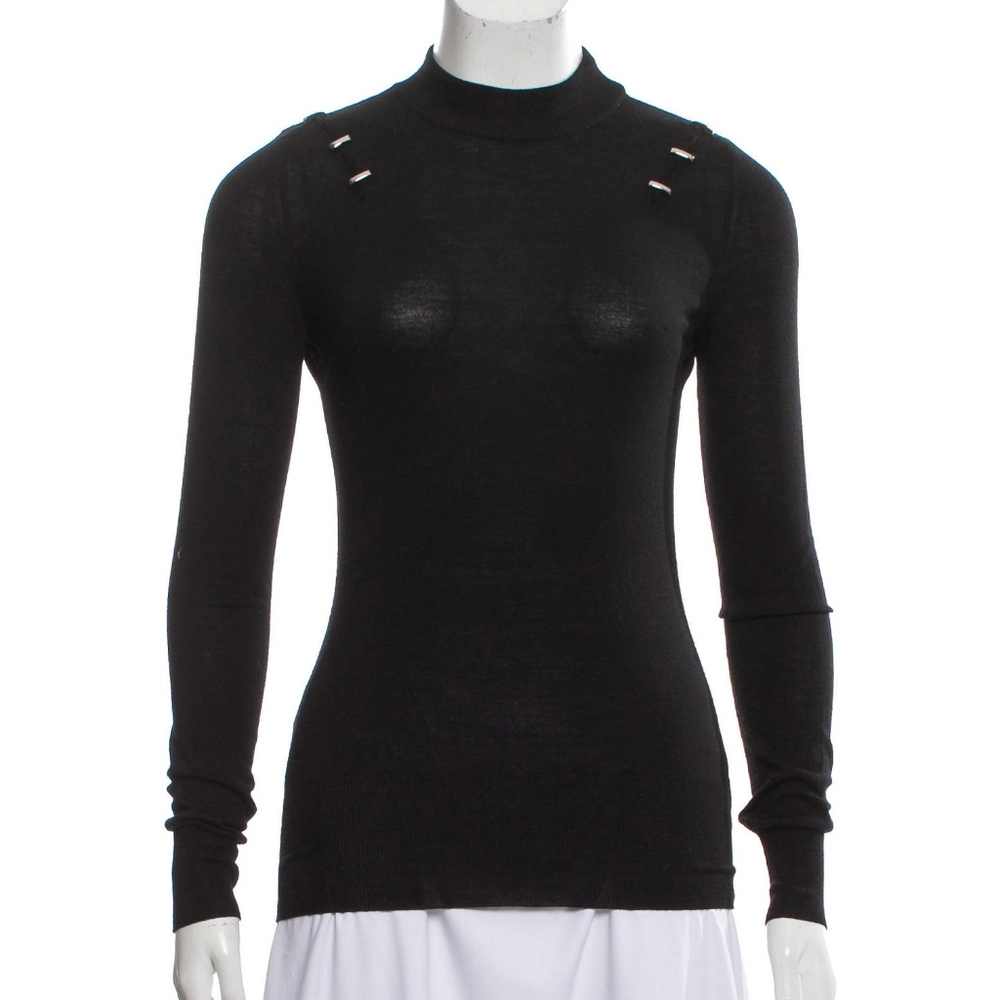 PACO RABANNE 100% WOOL MOCK NECK SWEATER